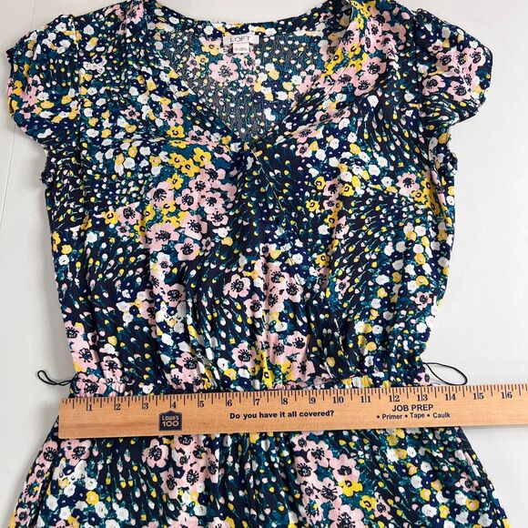 LOFT Women's Multicolor Floral Romper Faux Wrap Viscose Size XS - Picture 8 of 12